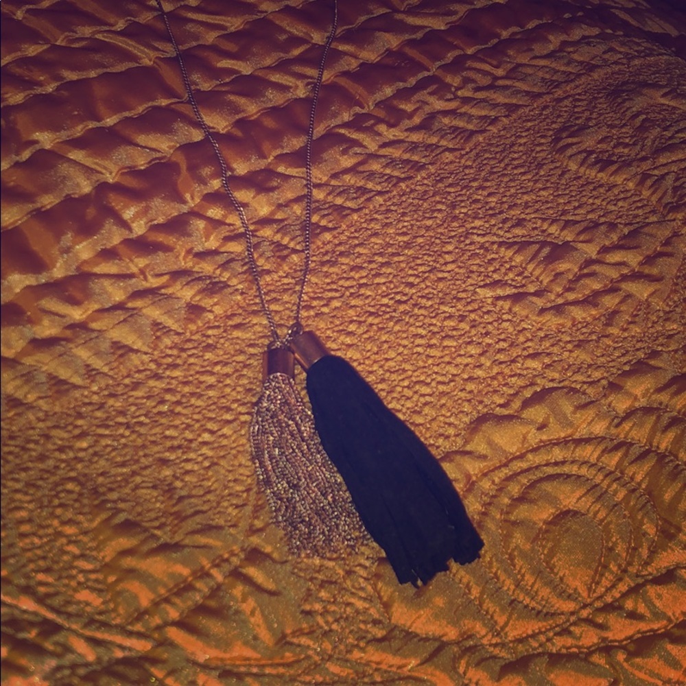 JCrew double tassel long necklace